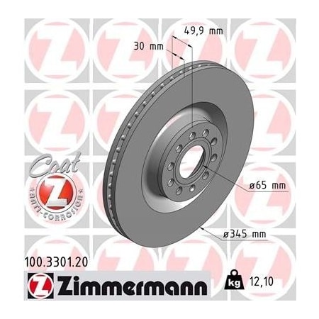 Zimmermann Brake Disc - Standard/Coated, 100330120 100330120